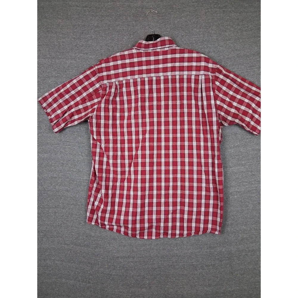 Wrangler Mens Shirt Large Red Plaid Flannel Button Down Western Rodeo Casual